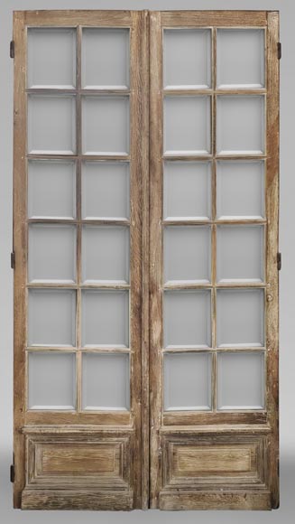 Double door with small beveled panes Double door with small beveled panes-0