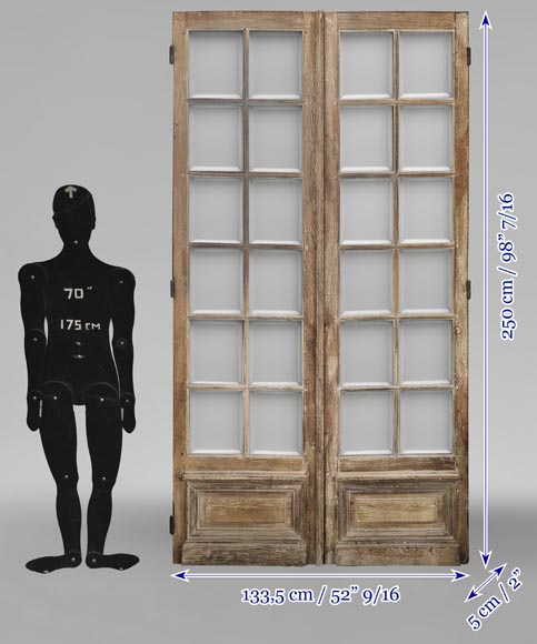 Double door with small beveled panes Double door with small beveled panes-7