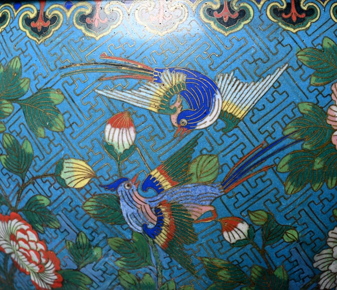 Ferdinand BARBEDIENNE – Japonist cachepot in gilt bronze and cloisonné enamel Ferdinand BARBEDIENNE – Japonist cachepot in gilt bronze and cloisonné enamel-2