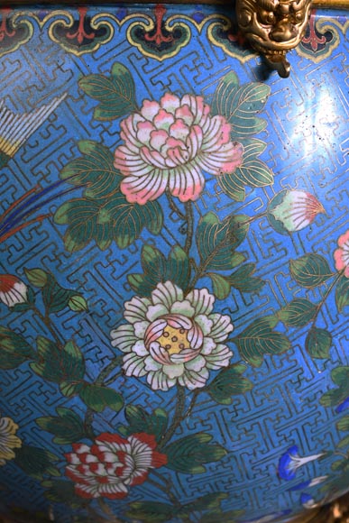 Ferdinand BARBEDIENNE – Japonist cachepot in gilt bronze and cloisonné enamel Ferdinand BARBEDIENNE – Japonist cachepot in gilt bronze and cloisonné enamel-5