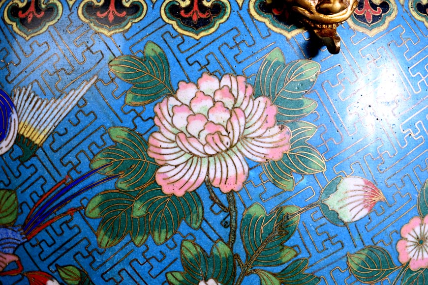 Ferdinand BARBEDIENNE – Japonist cachepot in gilt bronze and cloisonné enamel Ferdinand BARBEDIENNE – Japonist cachepot in gilt bronze and cloisonné enamel-6