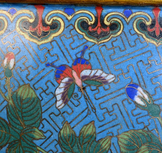 Ferdinand BARBEDIENNE – Japonist cachepot in gilt bronze and cloisonné enamel Ferdinand BARBEDIENNE – Japonist cachepot in gilt bronze and cloisonné enamel-14