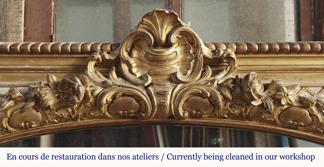 Gilded Regency-style trumeau, richly decorated  Gilded Regency-style trumeau, richly decorated-1