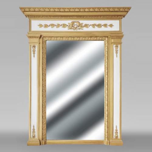 Louis XVI style trumeau enhanced with gold paint