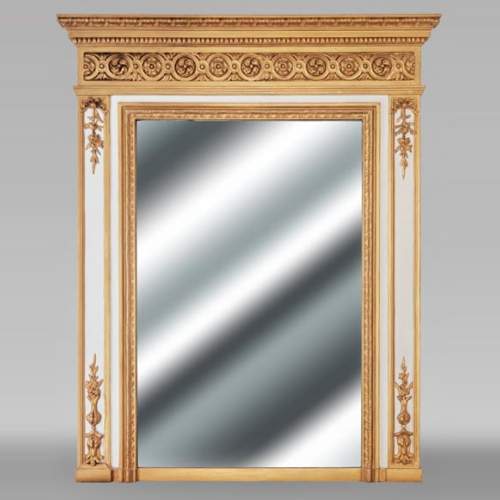 Louis XVI style trumeau enhanced with gold paint