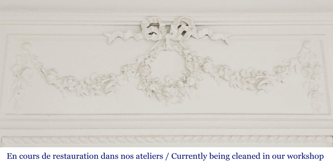 Louis XVI style trumeau decorated with a floral wreath-1