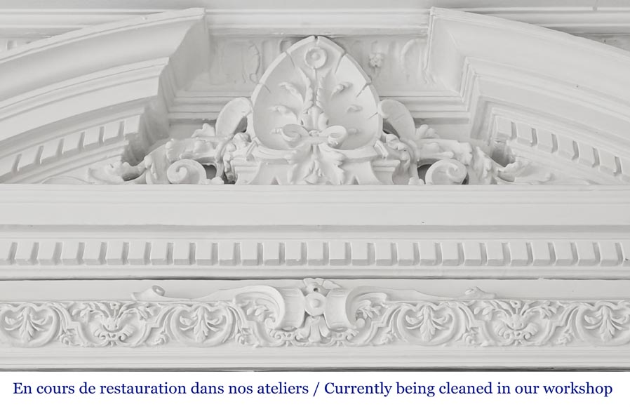 A richly decorated Napoleon III style trumeau, surmounted by a pediment A richly decorated Napoleon III style trumeau, surmounted by a pediment-1