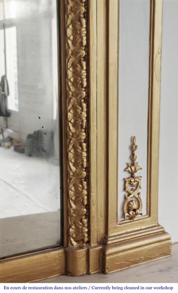 Louis XVI style trumeau enhanced with gold paint-3