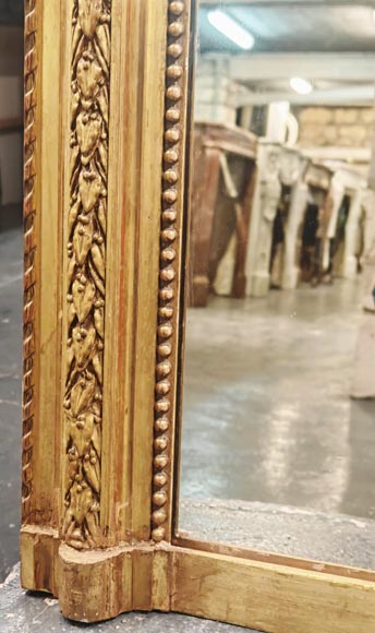 Gilded Louis XVI style trumeau with musical instruments-5