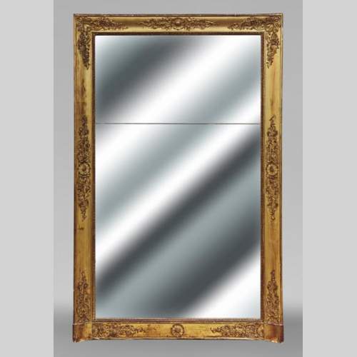 Small gilded Louis Philippe period trumeau, richly decorated