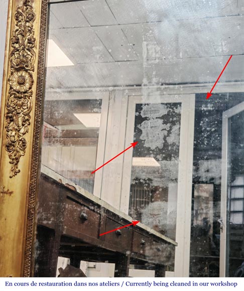 Small gilded Louis Philippe period trumeau, richly decorated Small gilded Louis Philippe period trumeau, richly decorated-7