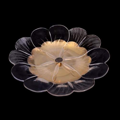 Maison CARDEILHAC, decorative plate in glass and gilt silver