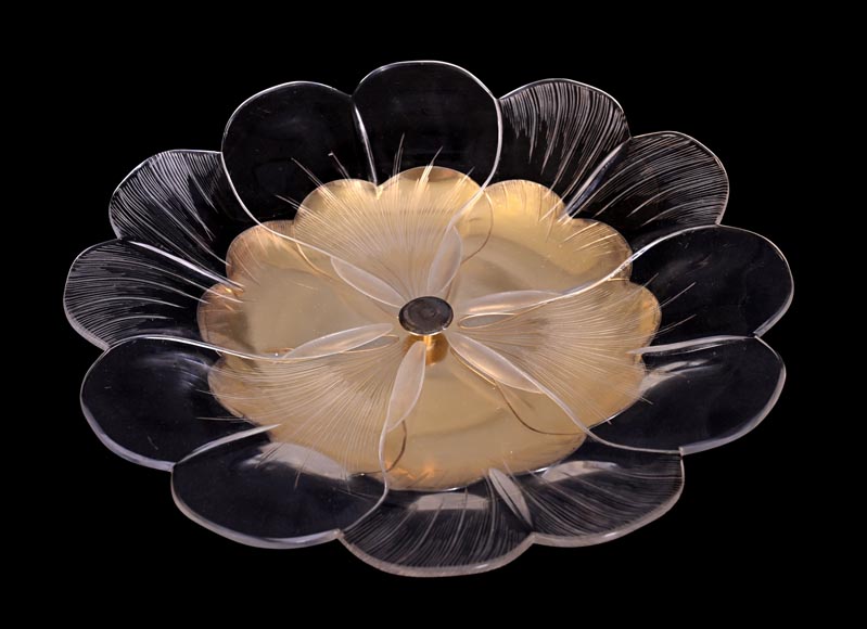 Maison CARDEILHAC, decorative plate in glass and gilt silver Maison CARDEILHAC, decorative plate in glass and gilt silver-0