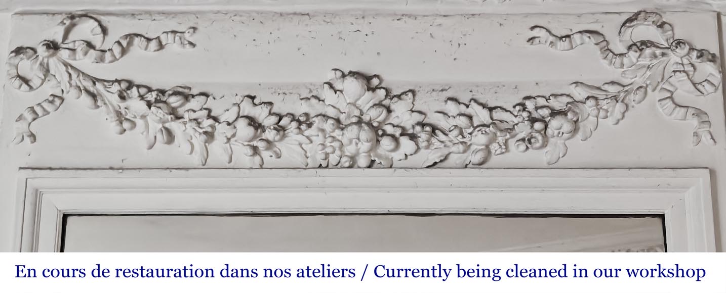 Louis XVI style trumeau decorated with a floral garland-1