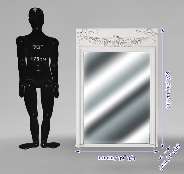 Louis XVI style trumeau decorated with a floral garland-5