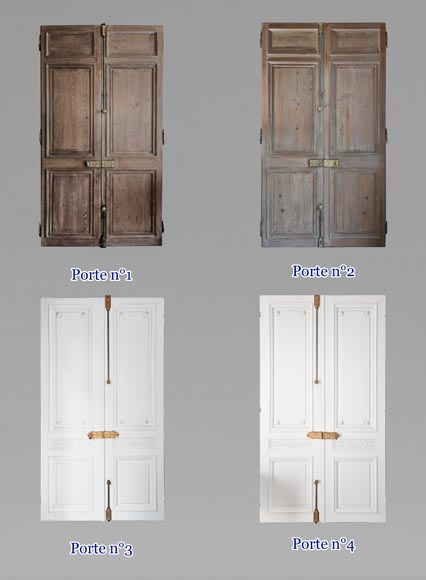 Set of 4 double doors in carved wood-0