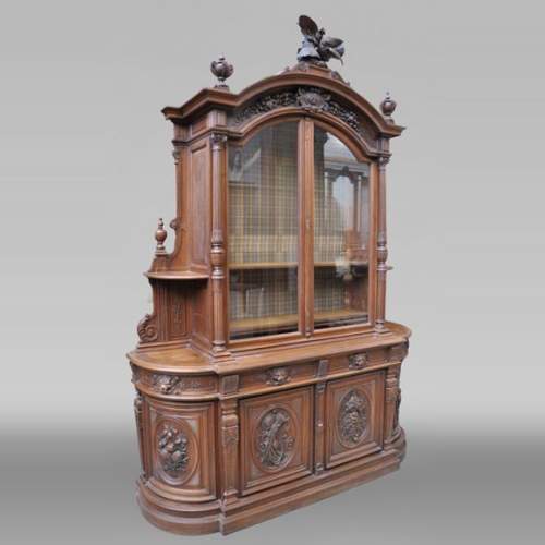 Large glazed Napoléon III period cabinet with rustic décor