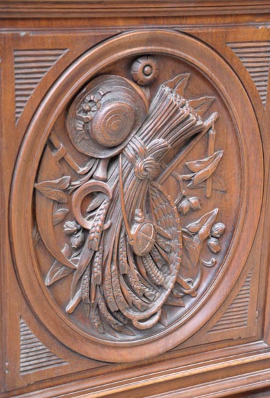 Large glazed Napoléon III period cabinet with rustic décor-2