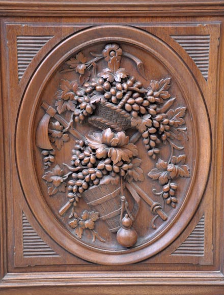 Large glazed Napoléon III period cabinet with rustic décor-3