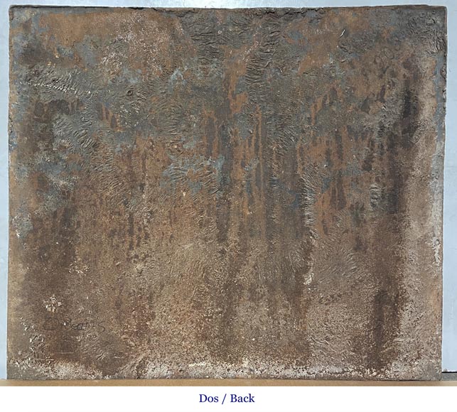 Fireplace plaque with fleur-de-lis and Pillars of Hercules-4