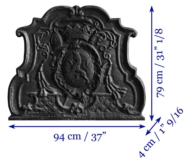 Fireplace plaque with lion coat of arms-8