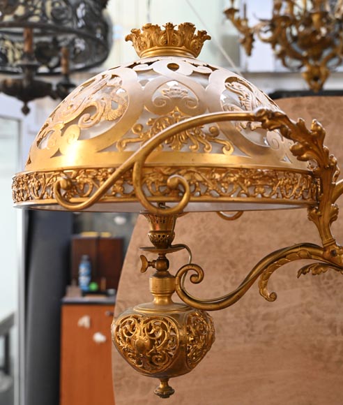 Napoléon III period gilt-bronze billiard chandelier-1
