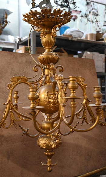 Napoléon III period gilt-bronze billiard chandelier-2