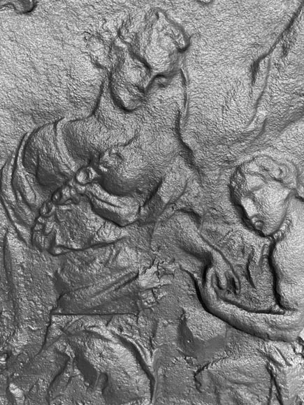 Louis XV style fireplace plaque with a gallant scene-4