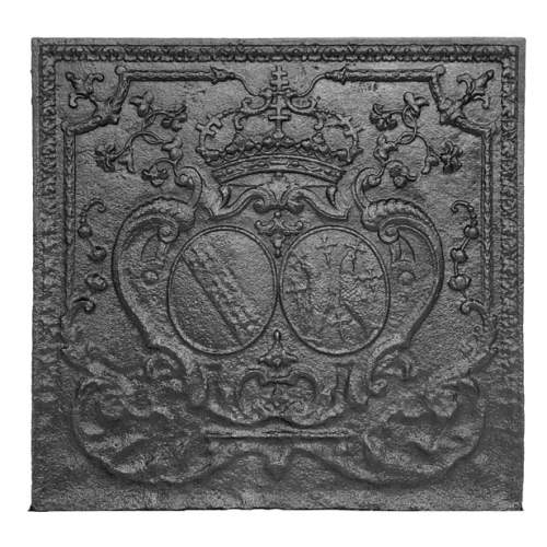 Fireplace plaque with crowned coat of arms