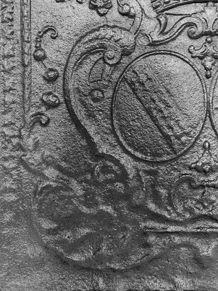 Fireplace plaque with crowned coat of arms-2