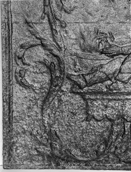 Fireplace plaque with figures near the fire-2