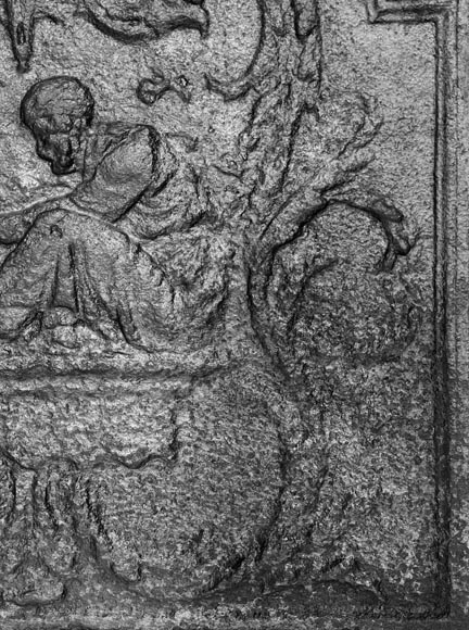 Fireplace plaque with figures near the fire-6