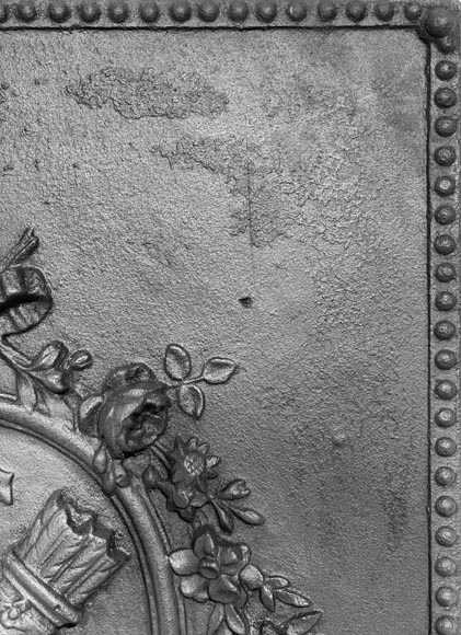 Louis XVI style fireplace plaque with quivers and torches-5