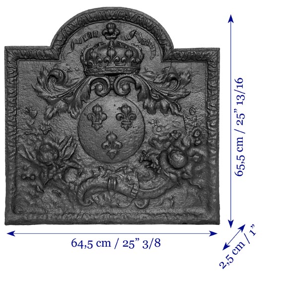 Fireplace plaque with the arms of France and cornucopia-8