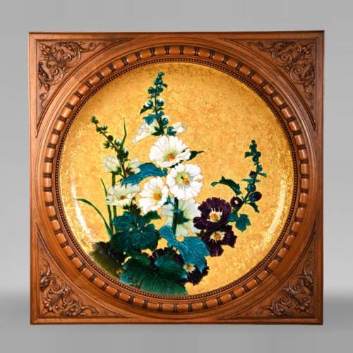 MILET & DIFFLOTH – Ornamental Glazed Ceramic Charger with Wildflower Decor