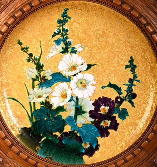 MILET & DIFFLOTH – Ornamental Glazed Ceramic Charger with Wildflower Decor MILET & DIFFLOTH – Ornamental Glazed Ceramic Charger with Wildflower Decor-1