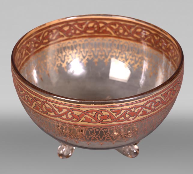 Philippe-Joseph Brocard (1831-1896), Oriental-style bowl, signed under the base. Philippe-Joseph Brocard (1831-1896), Oriental-style bowl, signed under the base.-1