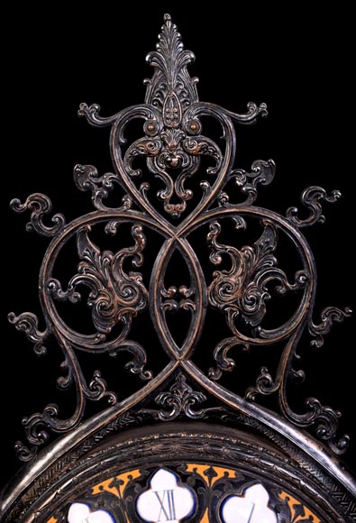 BOYE Ch, Orientalist Cloisonné Mantel Clock-1