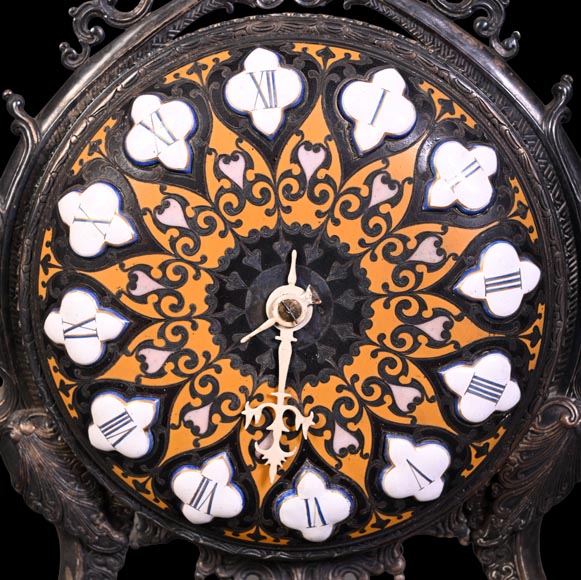BOYE Ch, Orientalist Cloisonné Mantel Clock-2