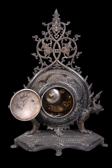 BOYE Ch, Orientalist Cloisonné Mantel Clock-6