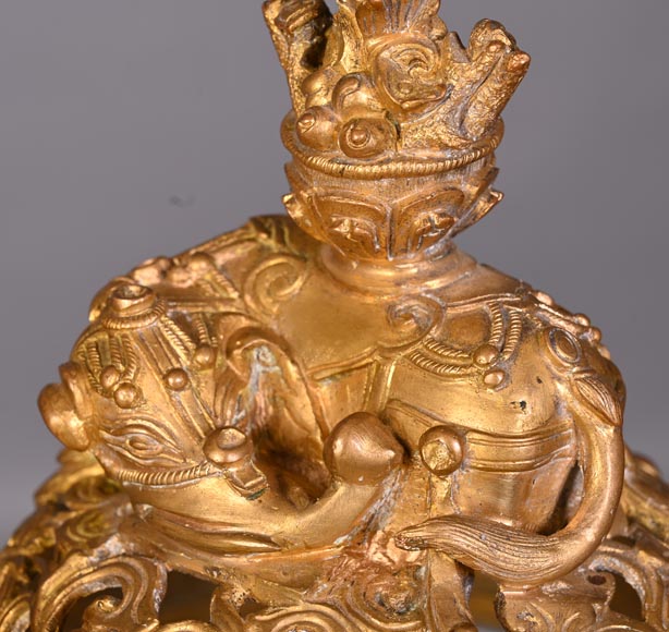 “Gourd” bowl, engraved crystal and gilt bronze-5