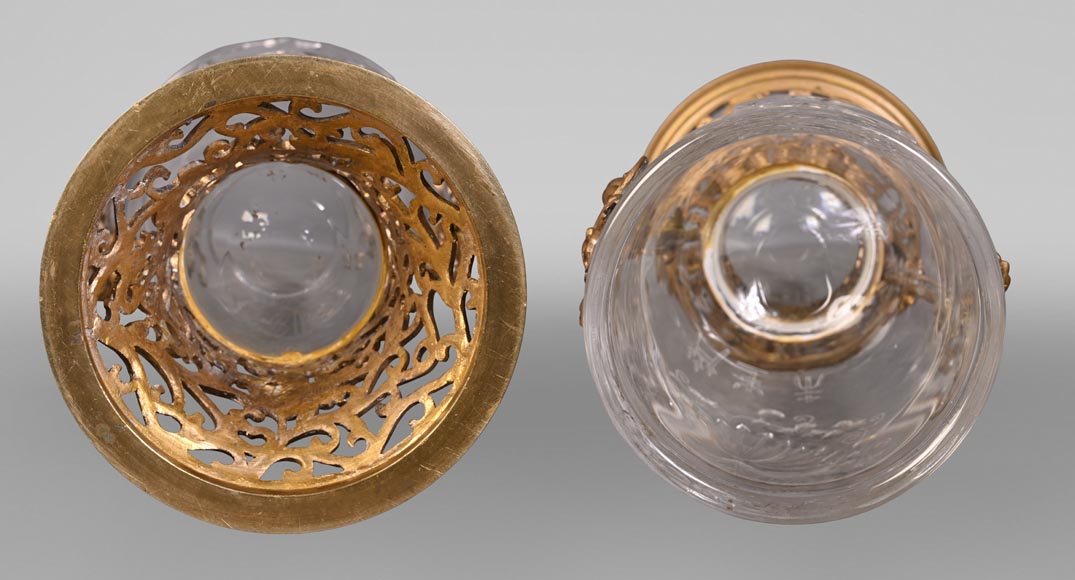 “Gourd” bowl, engraved crystal and gilt bronze-12