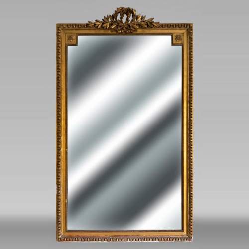 Louis XVI style trumeau decorated with a double laurel wreath