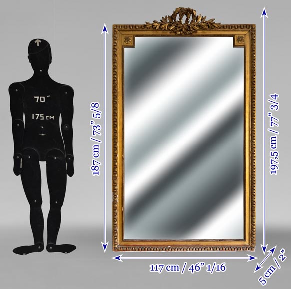 Louis XVI style trumeau decorated with a double laurel wreath-6