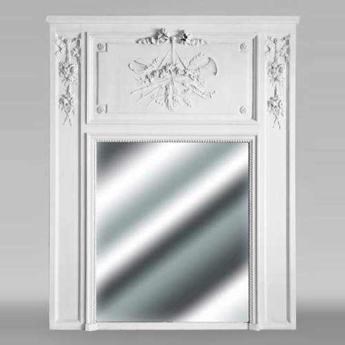 Louis XVI style trumeau with floral decoration