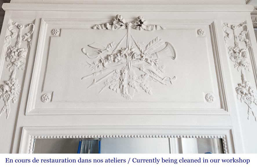 Louis XVI style trumeau with floral decoration-1