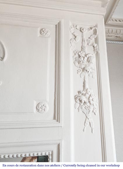 Louis XVI style trumeau with floral decoration-2