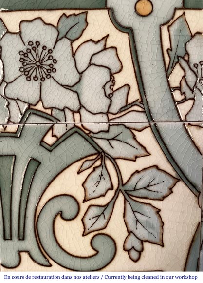 Sarreguemines, ceramic Panel Depicting the “Chevalier Bayard”-4
