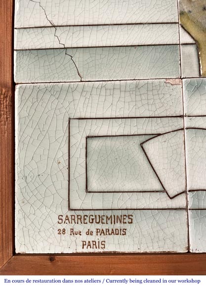 Sarreguemines, ceramic Panel Depicting the “Chevalier Bayard”-12