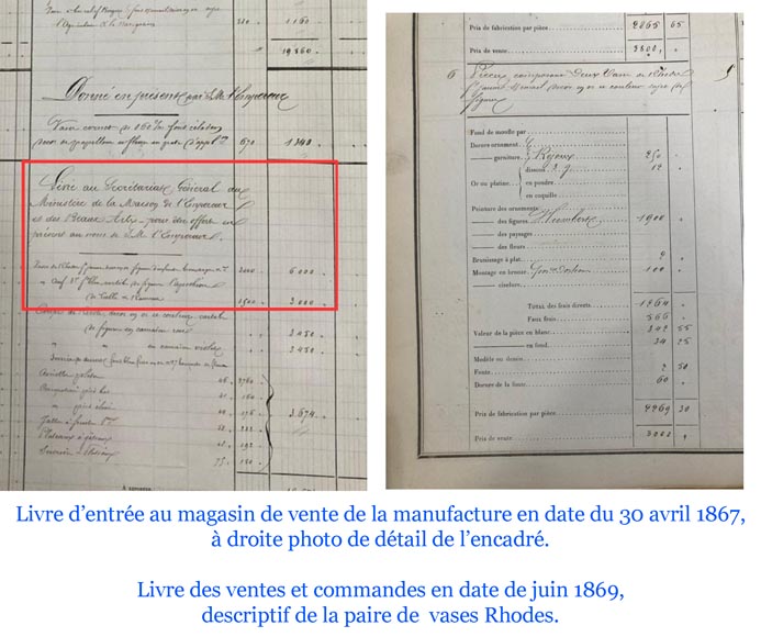 Sèvres Manufactory, Pair of Rhodes vases commissioned by the Household of Emperor Napoleon III-18